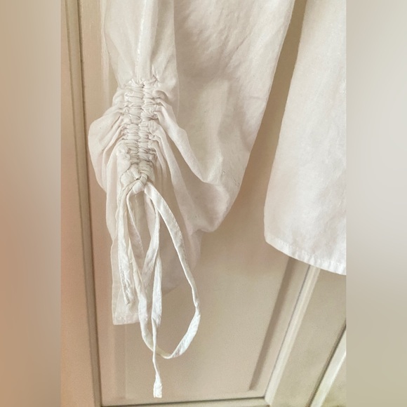 Esprit white 100% cotton hand-stitch blouse. Threads pulling sleeves. Women's XS - Picture 9 of 15